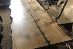 Oak-dining-table-with-green-resin-and-bow-ties-3-scaled