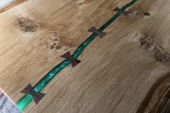 Oak-dining-table-with-green-resin-and-bow-ties-4-scaled
