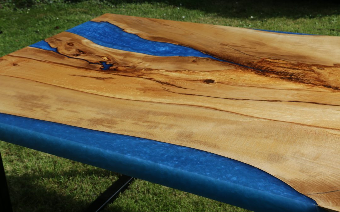 Blue Resin Spalted Beech Table